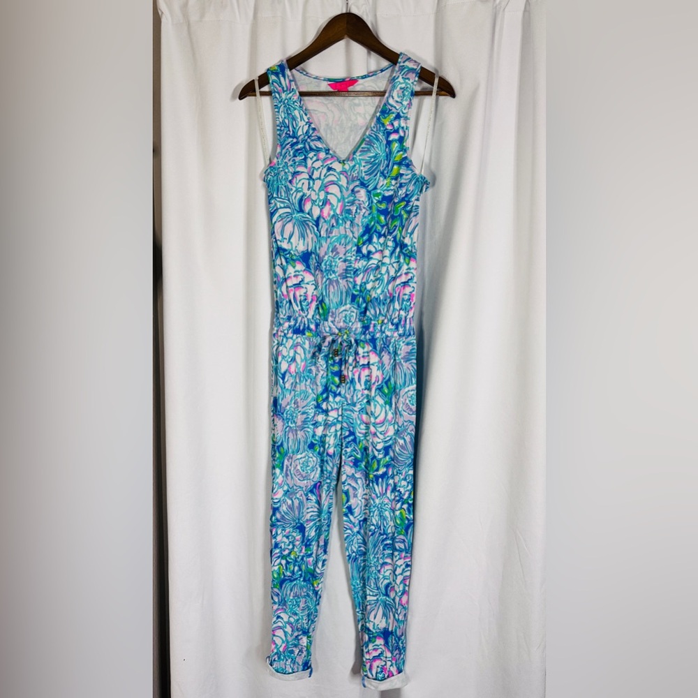 Lilly Pulitzer Vibrant Blue and Pink Jumpsuit